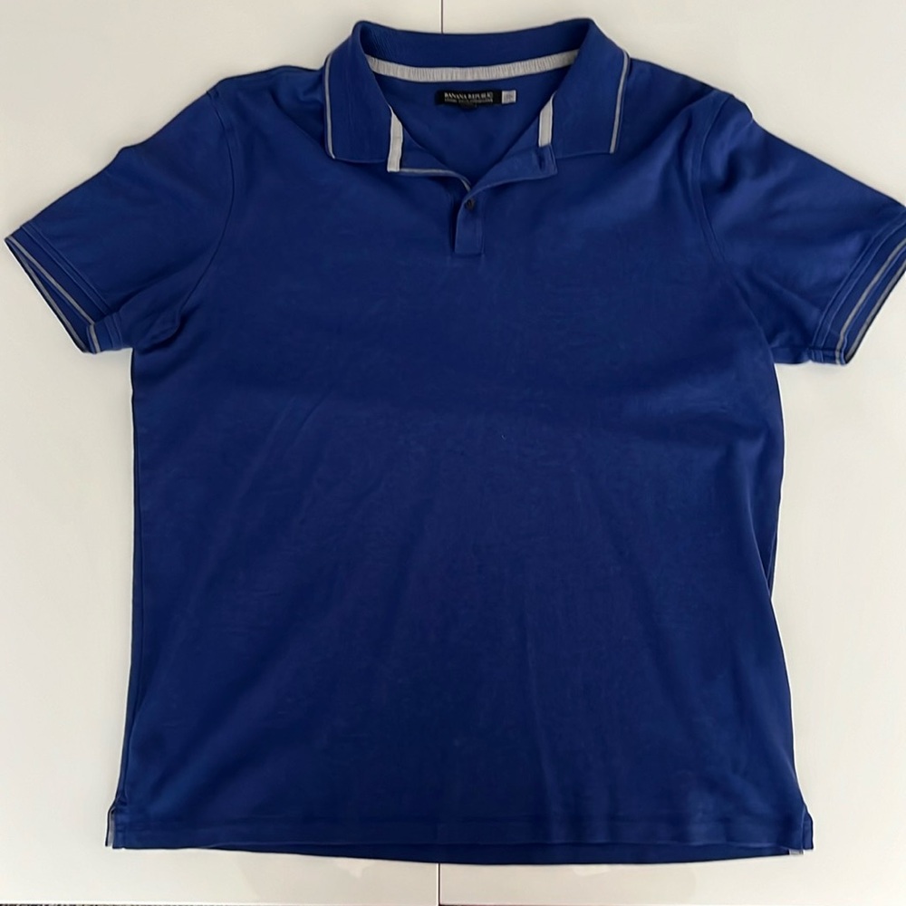 Banana Republic Luxury Touch Performance Blue Polo